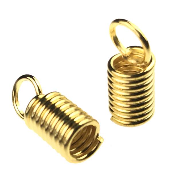 Gold Plate Wound Wire Cord End for 3MM Cord