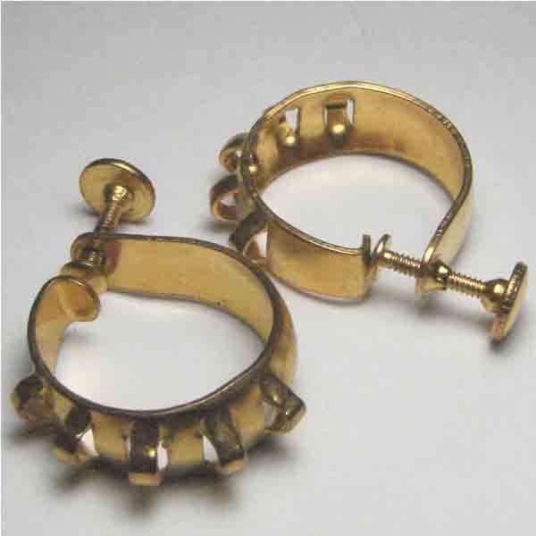 Gold Screw On Ring with Loops 20MM