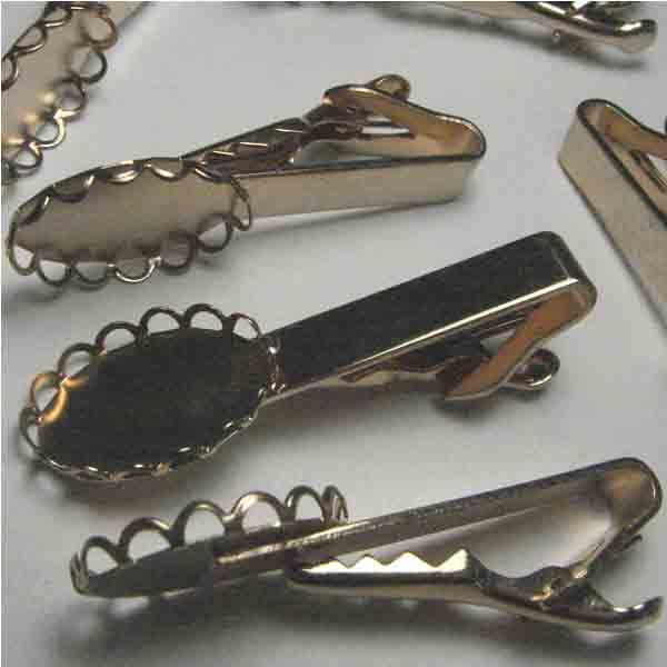 Gold Tie Clip with 18X13 Setting