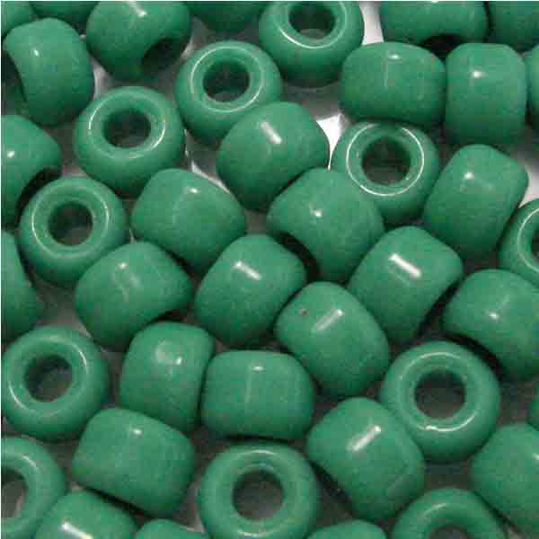 Green 9x6MM Crow Pony Bead