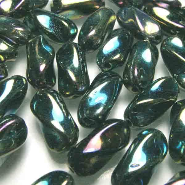 Green Iris 14x7MM Twisted Oval