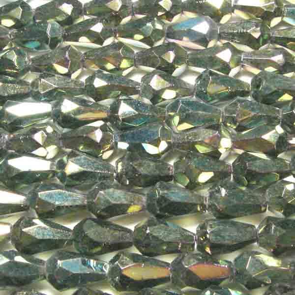 Green Iris Fire Polish Tear 10x7MM