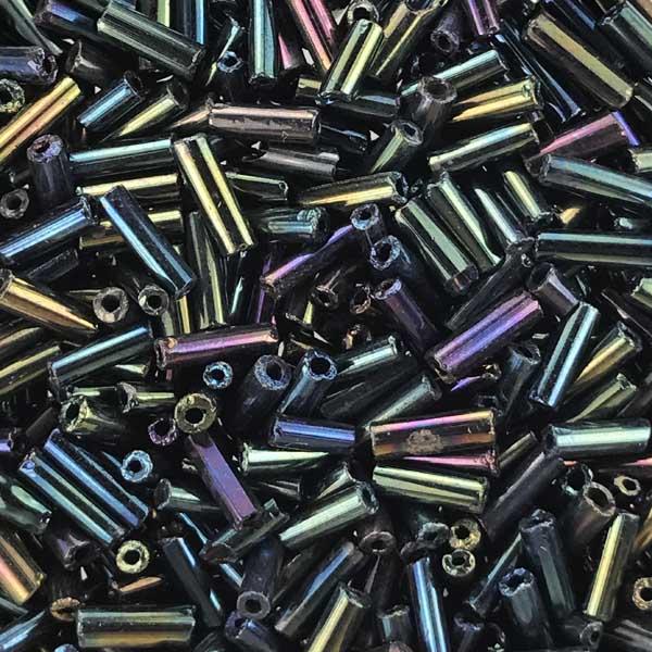 Green Iris Silver Lined Bugle Size 3 (6MM)