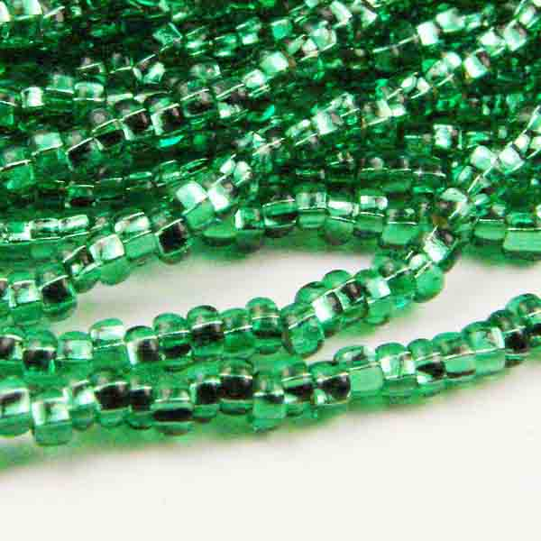 Green Tourmaline Silver Lined 11/0 Seed Bead