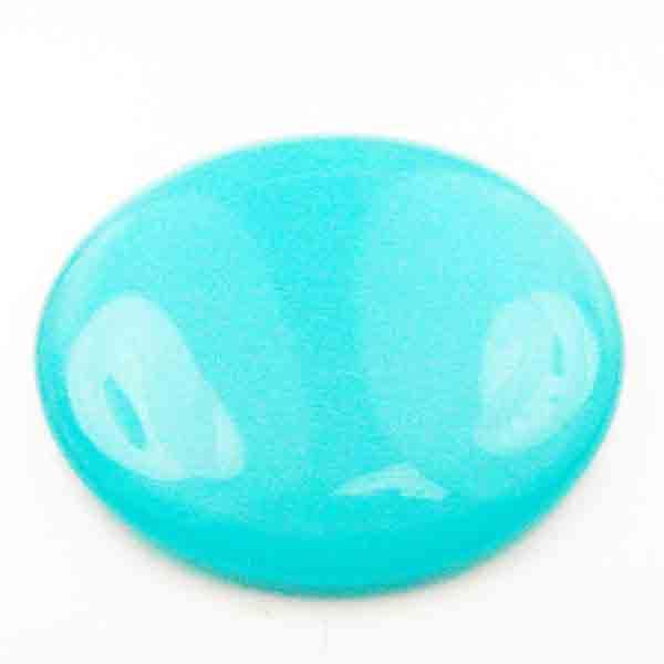 Green Turquoise 28MM Pearly Plastic Vintage Cabochon