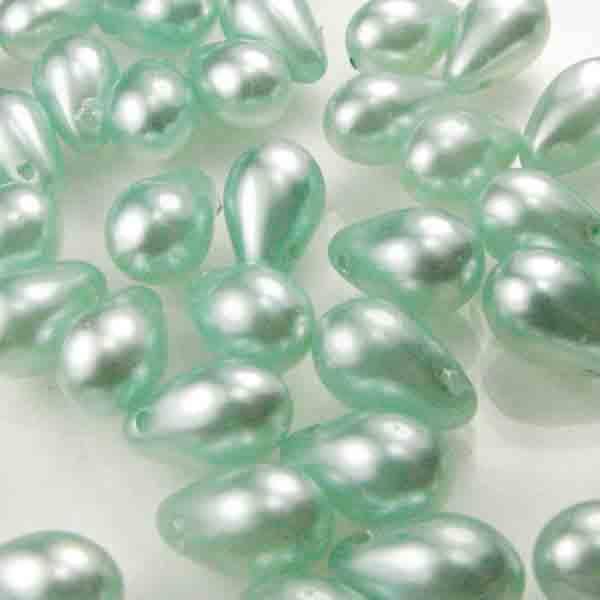 Green Turquoise Pearl 9x6MM Tear Drop