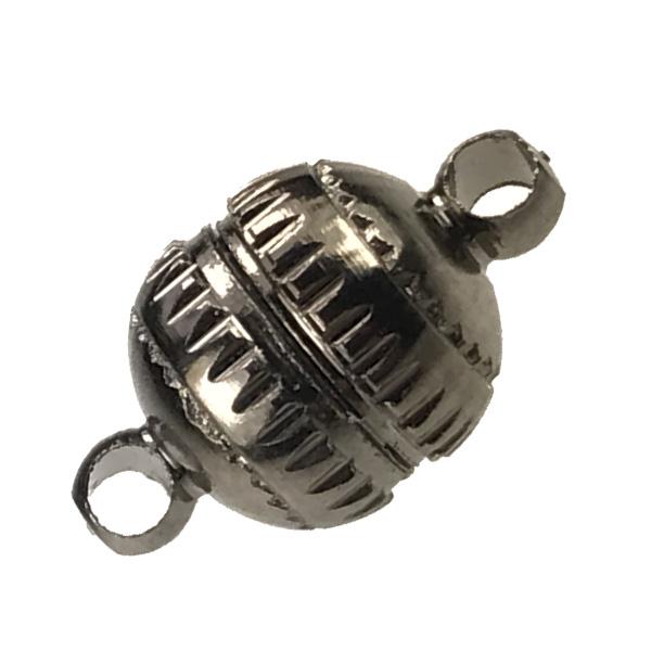 GunmetalPlate 14x8MM Magnetic Ball Clasp