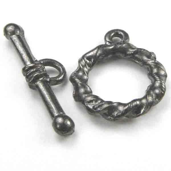 Gunmetal 15MM Twisted Toggle Clasp