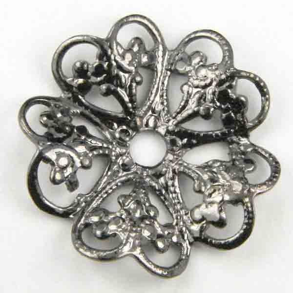 Gunmetal 17MM Wavy Round Filigree