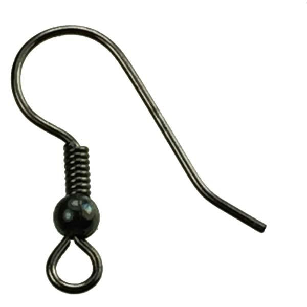 Gunmetal 19MM French Ear Wire with Ball and Coil