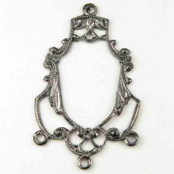 Gunmetal 28x16MM Chandelier Earring 1 to 3 Loop