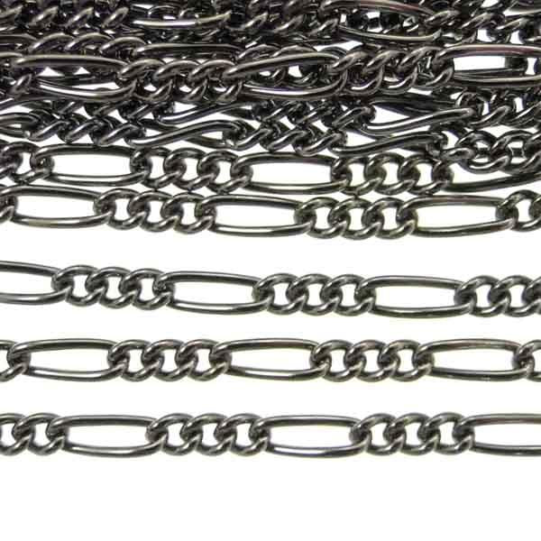 Gunmetal 3MM Wide Figaro Chain Soldered