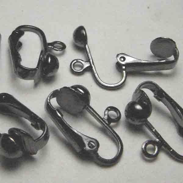 Gunmetal Clip On Earring With 1/2 5MM Ball Detail