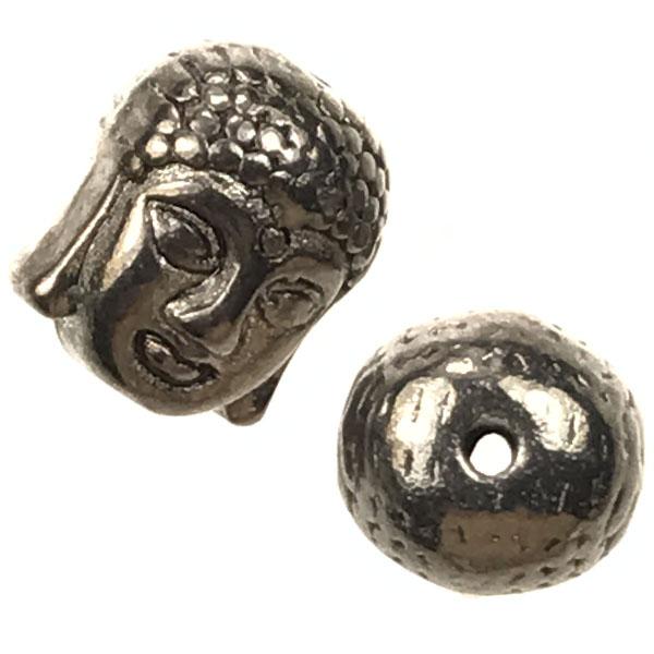 Gunmetal Plate 11x9MM Buddha Head Bead