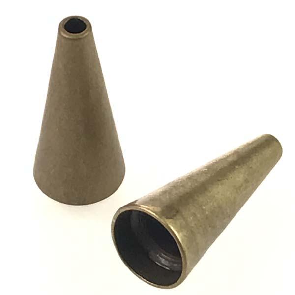 Antique Brass Plate 12x5MM Smooth Cone