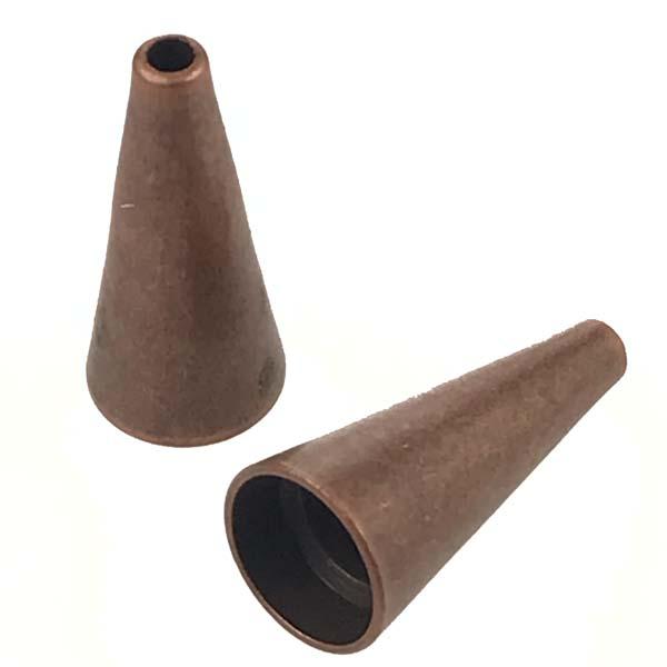 Antique Copper Plate 12x5MM Smooth Cone