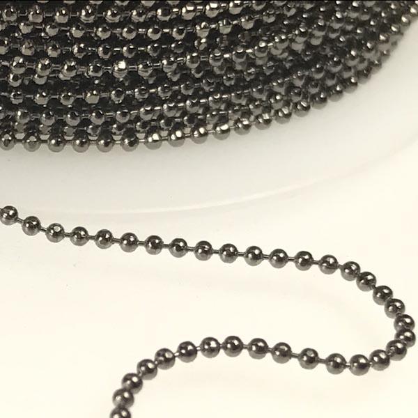 Gunmetal Plate 1MM Diamond Cut Ball Chain