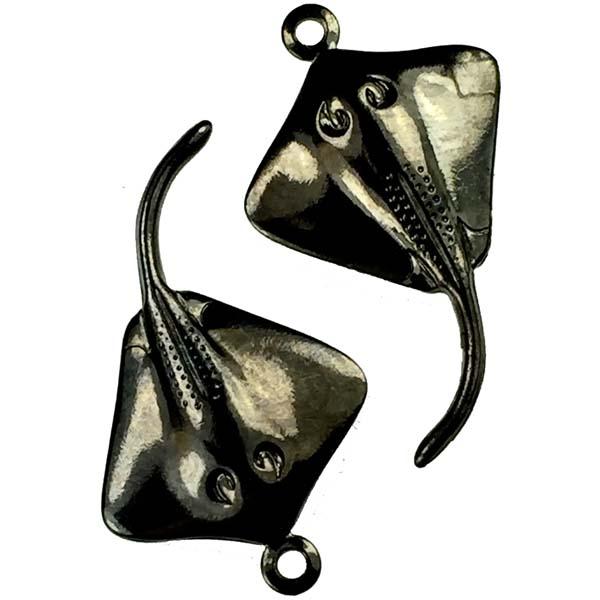 Gunmetal Plate 21x13MM Stingray Stamping