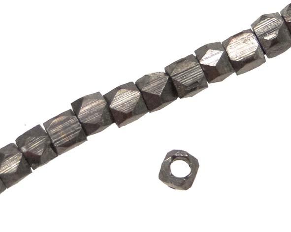 Gunmetal Plate 3MM Faceted Nugget