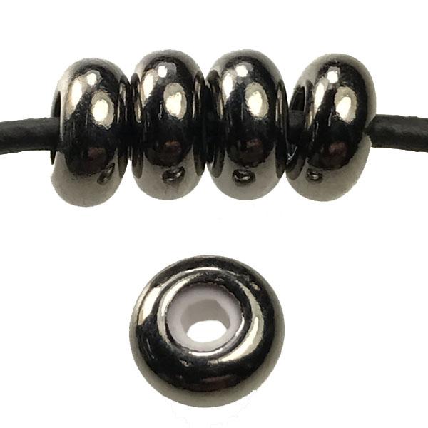 Gunmetal Plate 4x8MM Rondelle Stopper Bead