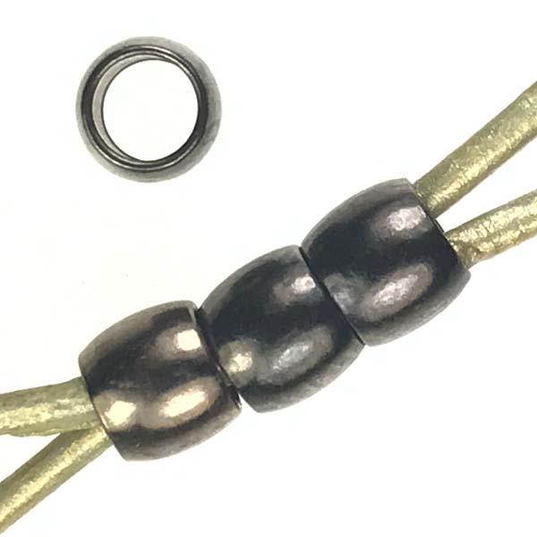 Gunmetal Plate 5x6MM Barrel Bead With 4MM Large Hole