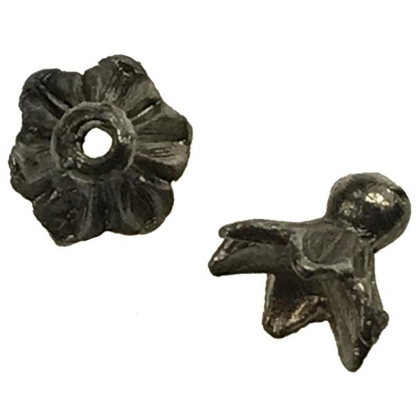 Gunmetal Plate 6x7MM Leaf Bead Cap