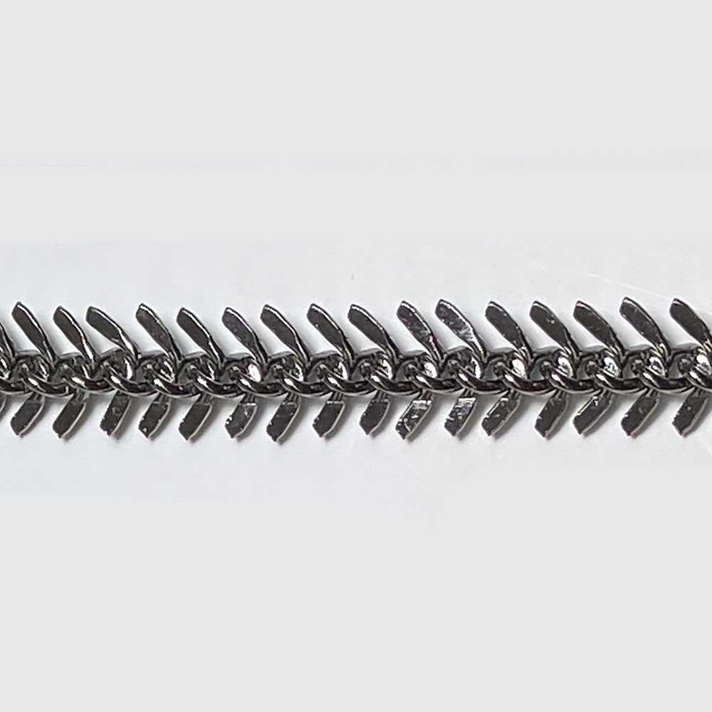 Gunmetal Plate 9MM Fishbone Chain