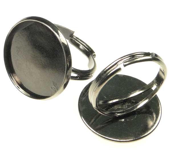 Gunmetal Plate Finger Ring With 18MM Setting