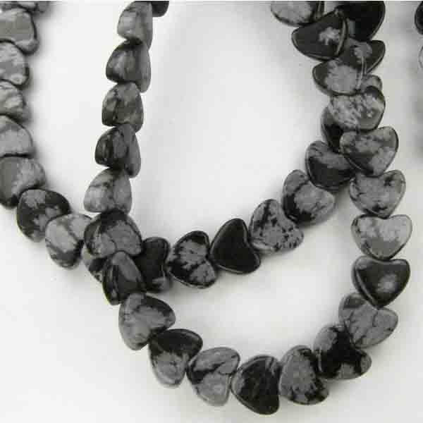 Heart 6MM Snowflake Obsidian