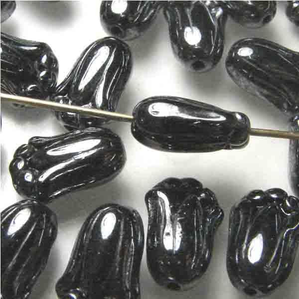 Hematite 12X7MM Tulip Bead