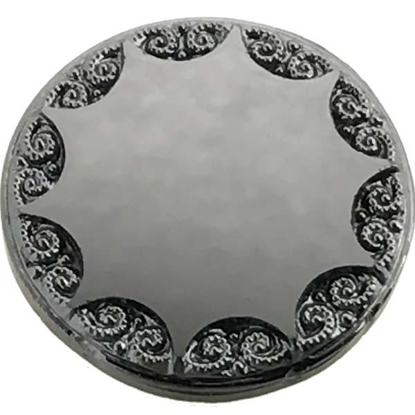 Hematite 23MM Flat Textured Edge Scallop