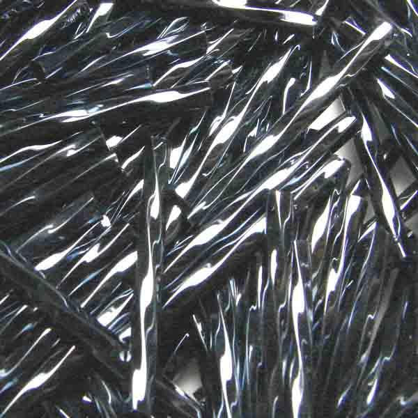 Hematite 25MM Twisted Bugle