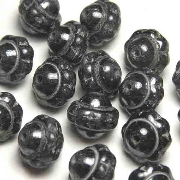Hematite 6X7MM Beaded Edge Oval