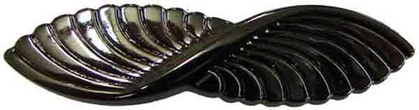 Hematite Double Oval Wing 53X13MM Flatback