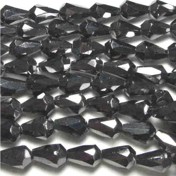 Hematite Fire Polish Tear 10x7MM