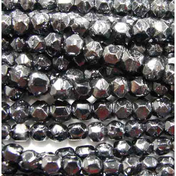 Hematite Vintage 4MM English Cut Ball
