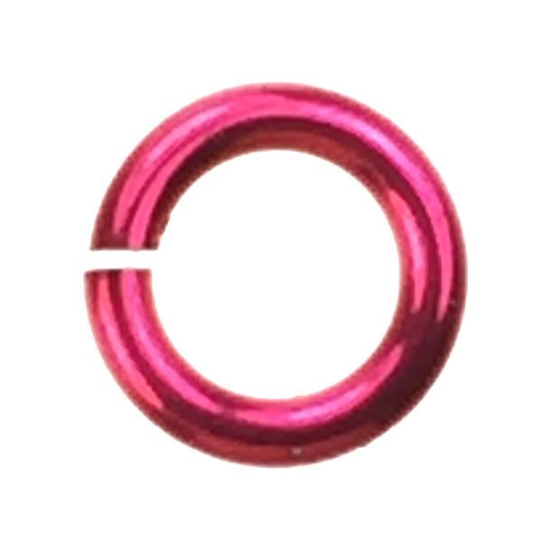 Hot Pink 18 gauge 6.5MM OD Open Anodized Aluminum Jump Ring