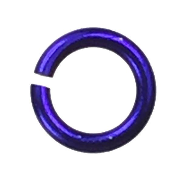 Indigo 18 gauge 6.5MM OD Open Anodized Aluminum Jump Ring