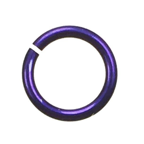 Indigo 18 gauge 9MM OD Open Anodized Aluminum Jump Ring