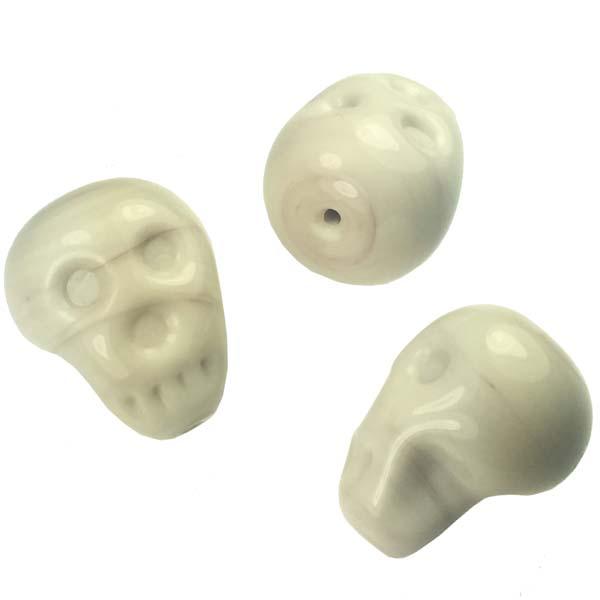 Ivory Skull Bead 24MM