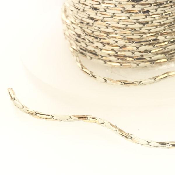 Ivory With Gold Two Tone 1MM Boston Link Chain