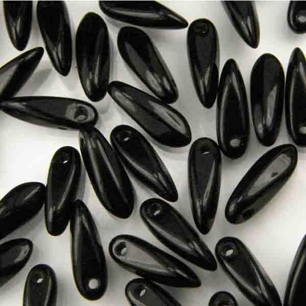 Jet 10x3MM Dagger Pendant