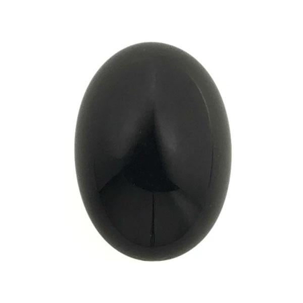 Jet 14x10MM Foiled Back Cabochon