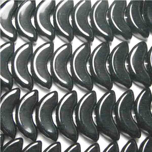 Jet 14x6MM Wing Crescent Bead