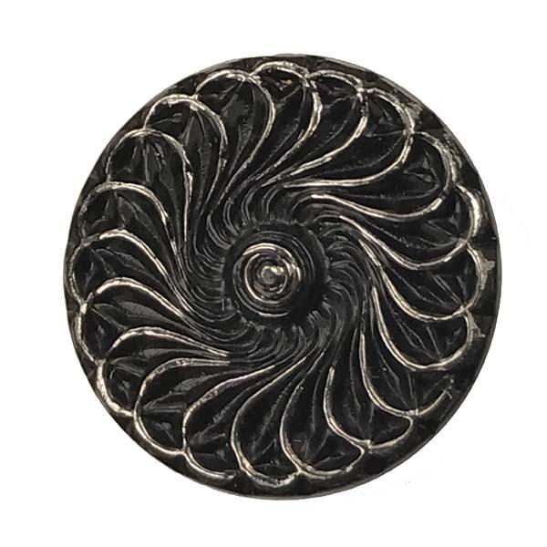 Jet 18MM with Silver Wavy Spiral Detail
