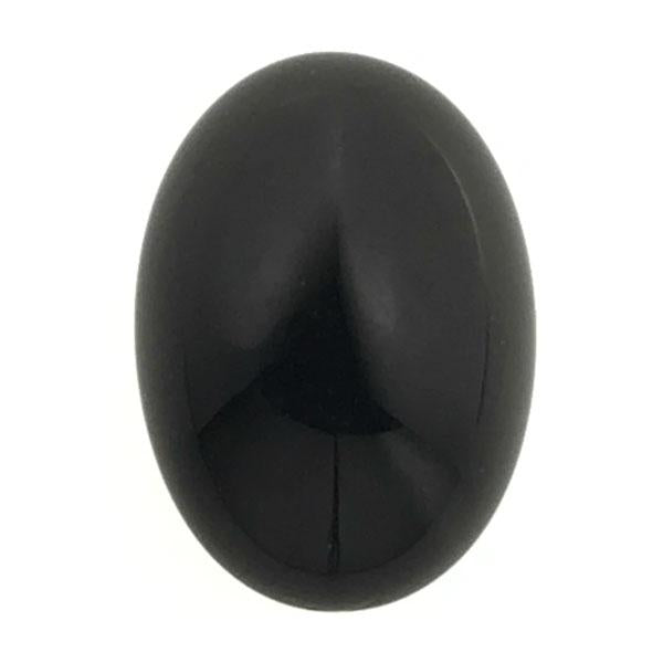 Jet 18x13MM Foiled Back Cabochon