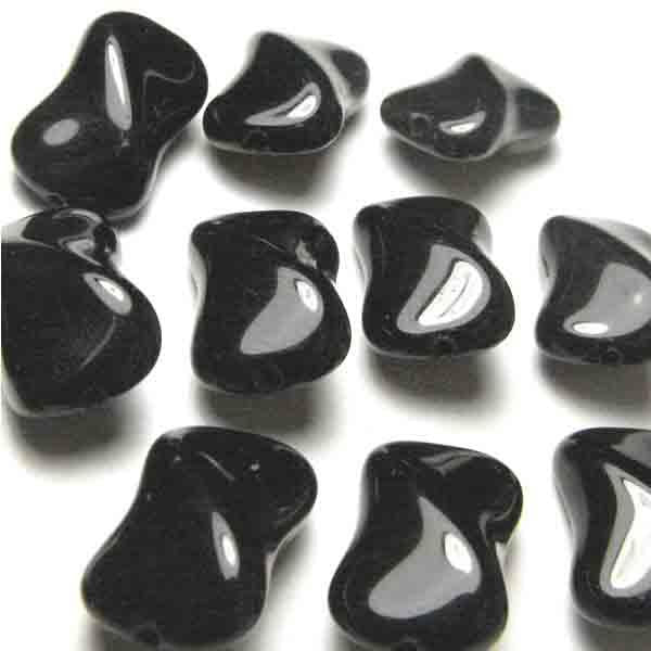 Jet 19X11MMmnm Twisted Rectangle Bead