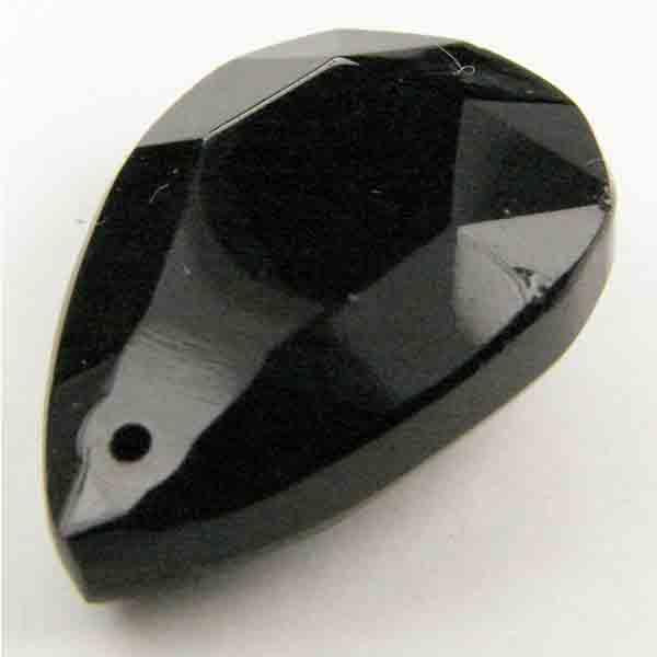 Jet 22X12MM Vintage Faceted Tear