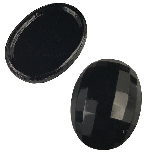 Jet 25X18MM Flatback Glass Stone