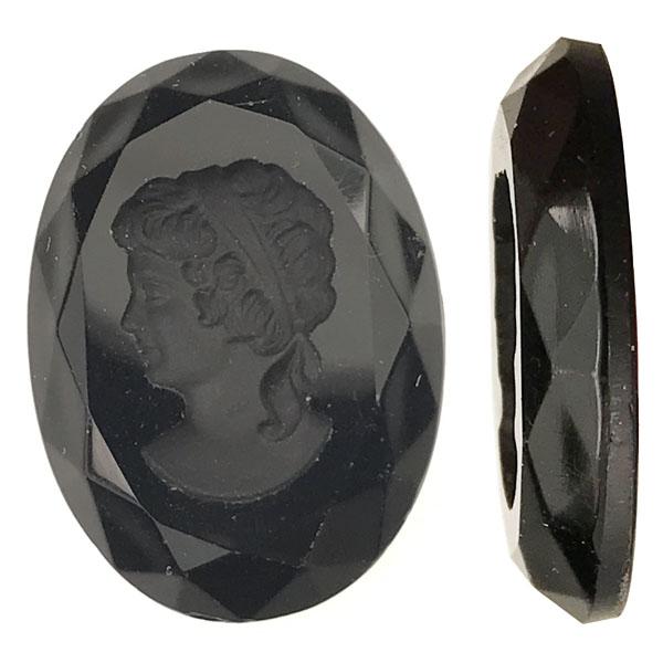 Jet 25X18MM Intaglio Cameo